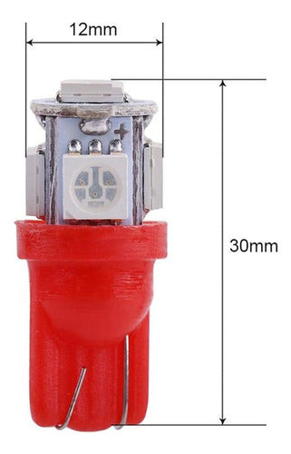 Kit of 2 T10 W5W 5 LED SMD Yellow Piojito Position Lamps 2