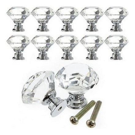 Diamante Crystal Door Dresser Knobs - 10x Cajonera De Muebles 1