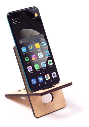 Soporte Porta Stand Apoya Celular Madera Premium iPhone 0