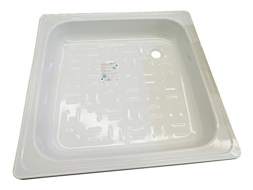 Receptaculo Ducha Plato De Acero Esmaltado Blanco 70x70 Roca 0