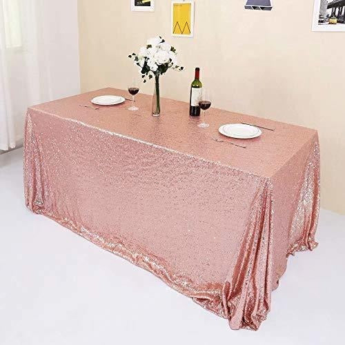 GFCC Rose Gold Sequin Tablecloth - 50x84 Inches Sparkling 3