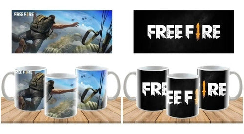 Plantillas Sublimación Tazones - Free Fire Tazas 10 Diseños 2