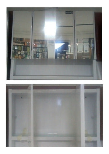 White Epoxy Medicine Cabinet with Mirror 54x45x10 White Sheet Metal 2