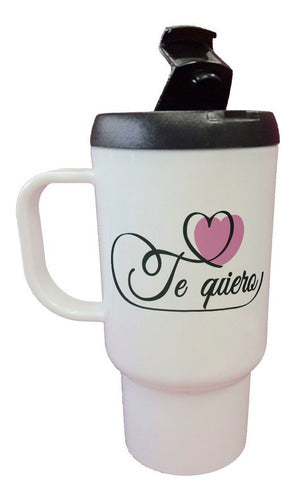 Tienda Cubik Jarro Termico Frase Te Quiero Corazon Negro Rosa 0