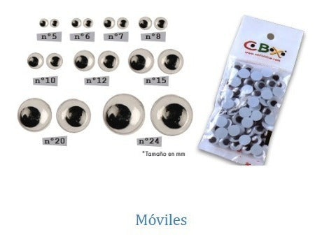 Pack of 100 Units 10mm Movable Eyes by CBX 1