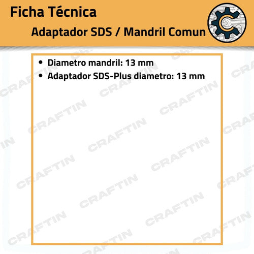 Einhell Vastago Adaptador SDS Plus A Mandril KWB 1