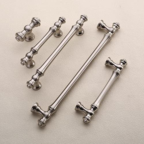 Asidrama 6 Pack 3 Inch (76mm) Brushed Satin Nickel Kitchen Cabinet Handles 5