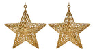 Kit 2 Estrelas Vazadas Dourado Metalizado Fosco 17x19cm 0