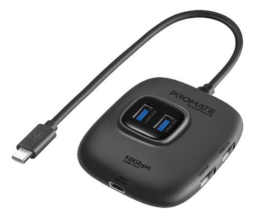 Promate Hub 5 En 1 Snaphub-4 USB-C A USB-A/USB-C 100W Black 0