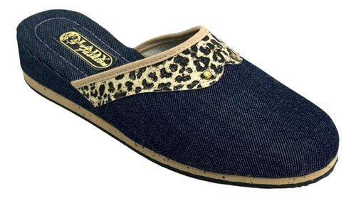 López Calzados Chinelas Pantufla Jean Mujer Taco Chino 1