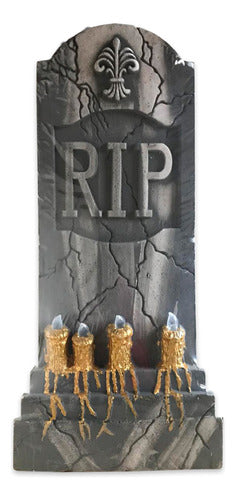 Enfiestados Halloween Tombstone Decoration With 4 LED Candles 0