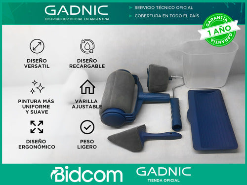 Gadnic Rodillo Espuma Recargable Pintura Uniforme Kit Fácil 1