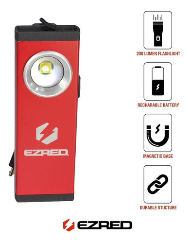 E-Z Rojo SPR200BK 200 Lm Recargable Cob Led Luz De Bolsillo 1