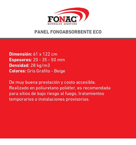 Fonac Eco Acoustic Absorbent Panel 35mm 120 x 60 8