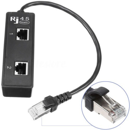 1 A 2 Lan Ethernet Red Rj45 Conector Divisor Extensor Adapta 4