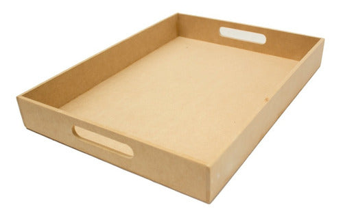 Puntitos Carpintería Rectangular Tray with Wooden Handle 50 x 35 x 5 cm - Breakfast 6mm 1