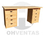 Modern Pine Wood Desk with Drawer Units 1