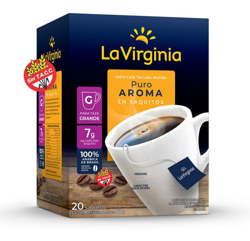 Cafe En Saquitos La Virginia Puro Aroma 20saquitos X 10cajas 1