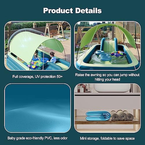 Ergocar Piscina Inflable Con Tobogán Acuático, 5