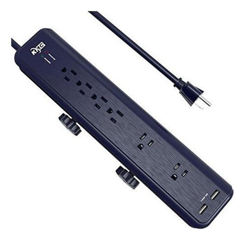 KMC Power Cable Support with 6 Power Outlets and 2 USB Ports 0