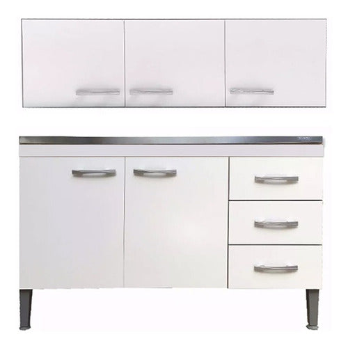 Muebles Web Kitchen Under-Counter and Wall Unit Combo in White 3