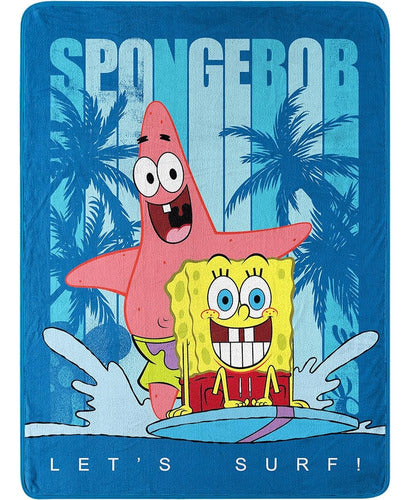 Nickelodeon SpongeBob SquarePants Surf Tops Plush Throw Blanket 0