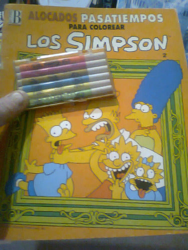 Libro Simpsons Pasatiempos Colorear Sylvapen Kiosko Retr Kxz 0