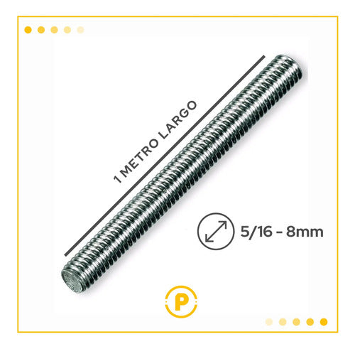 Threaded Rod 5/16 - 8mm x 1 Meter + Nuts and Washers 1