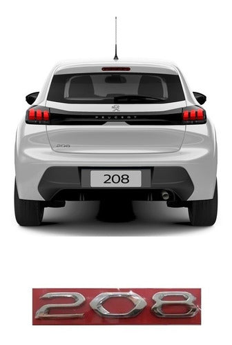 Emblema Letreiro Cromado 208 Peugeot Ano 2021 2022 2023 0