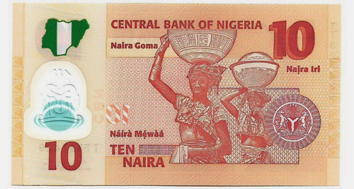 Fk Billete Nigeria 10 Naira 2010 Polimero Sin Circular. 1