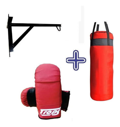 FTL Combo Boxing: Wall Support + 1.10m Bag + Gloves Kit 0