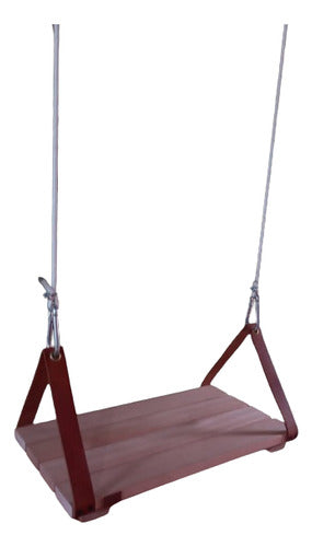 Wood Garden Hammock with Leather Straps 0