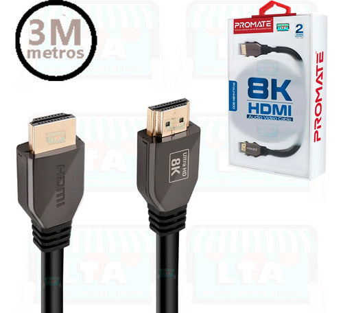 Cable Hdmi 2.1 Pm300 48gbps 8k 60hz 4k 120hz Earc Hdr 3m 1