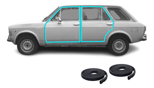 Fiat 128 Familiar 71-90 Car Door Seal Set x2 - Burlete Fiat 128 Familiar 71-90 Prta X2