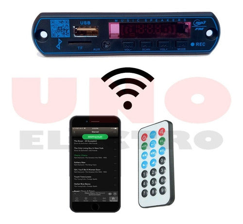 Modulo Receptor De Audio Bluetooth Fm Mp3 Sd Card Unoelectro 1