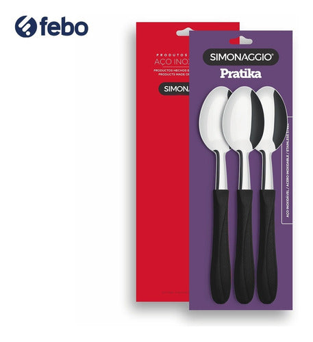 Simonaggio Set of 3 Pratika Stainless Steel Spoons - Febo 3