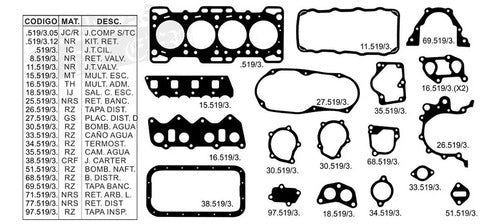 Gonow Gasket Set with Seals 1.0 8V 1