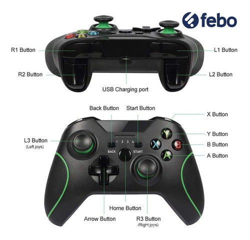 FEBO Wireless Joystick Controller for Xbox Series S X One PS3 PC - Black 4