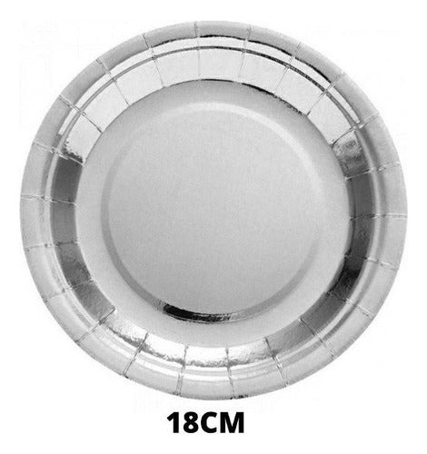 Generic Metallic Round Disposable Paper Plates - Pack of 10 3