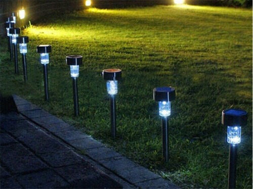 10pcs Stainless Steel LED Solar Garden Lights 3