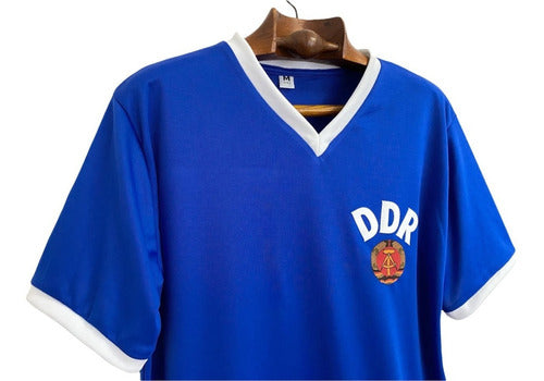Vintage 1974 East Germany DDR World Cup Blue Retro Jersey 1