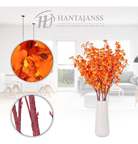 Hantajanss Flores De Orquídeas Artificiales, 8 Piezas De Flo 1