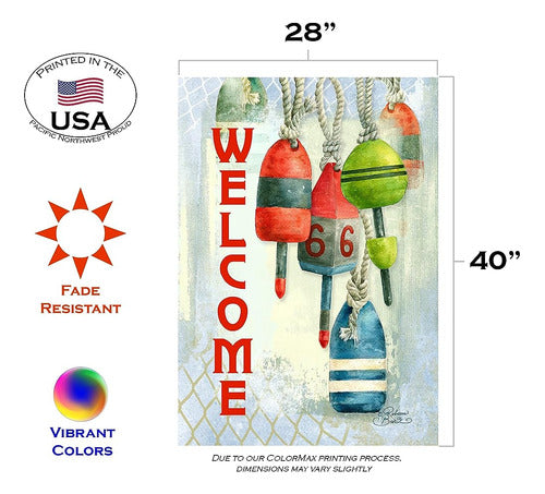 Toland Home Garden 1012438 Coastal Welcome Welcome Flag 28x4 1