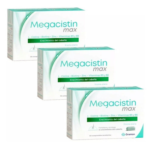 Megacistin Max 3 Cajas X 30comp Anticaida Del Cabello 0