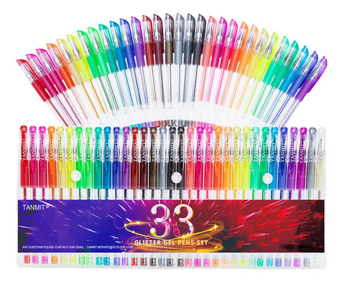 Tanmit Glitter Gel Pens with 33 Colors 0