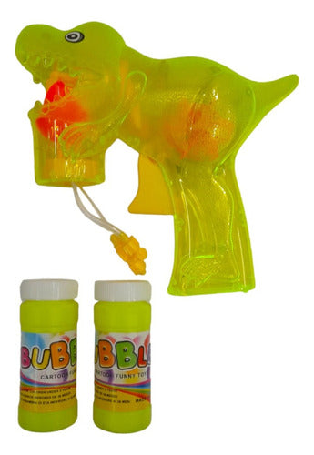 Generic Burbujero Pistola Dinosaurio Transparente C/ Luz En Blister 0