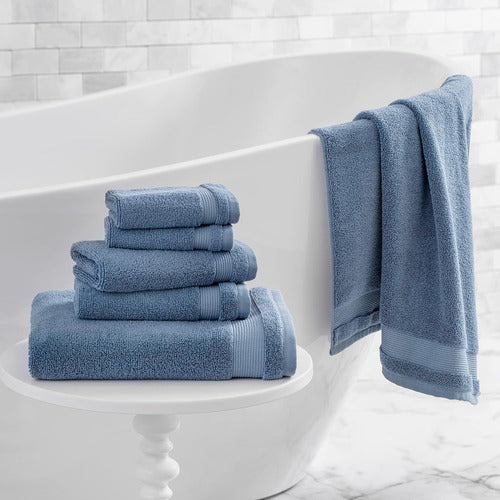 Martha Stewart Set of Towels 100% Cotton 6pcs Soft Blue 3