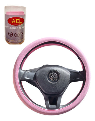 Fiemo Fundas Adjustable Silicone Steering Wheel Cover 38 cm - Pink 0