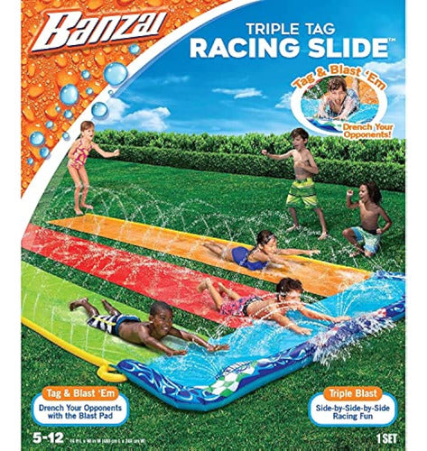 Banzai Triple Tag Racing Slide 16 Feet 0