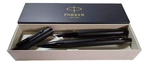 Parker IM Achromatic Black Bt Fountain Pen and Ballpoint Pen Set 0